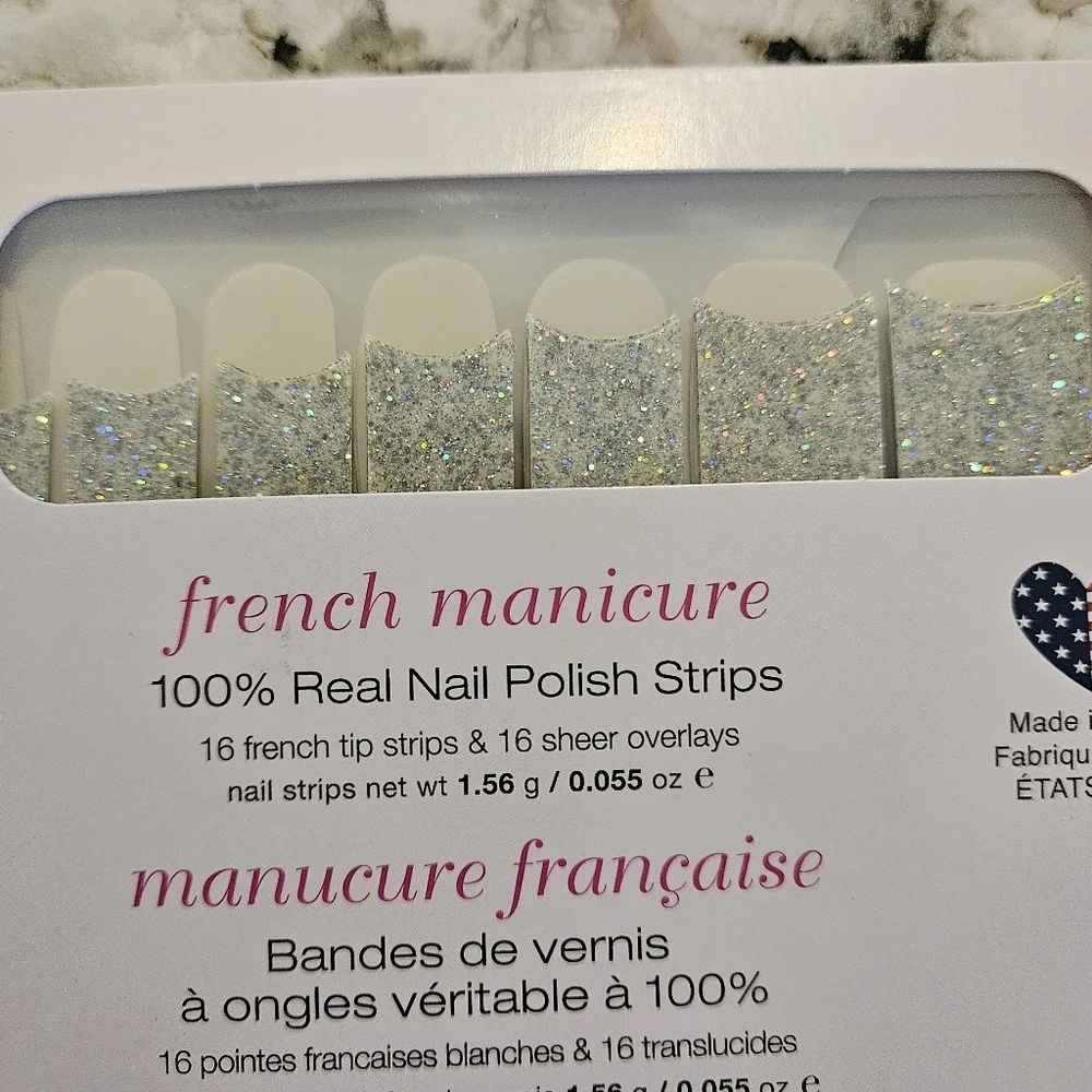 Color Street Nail Polish Strips - French Glitter Manicure - We're Meant To Oui - Picture 3 of 3